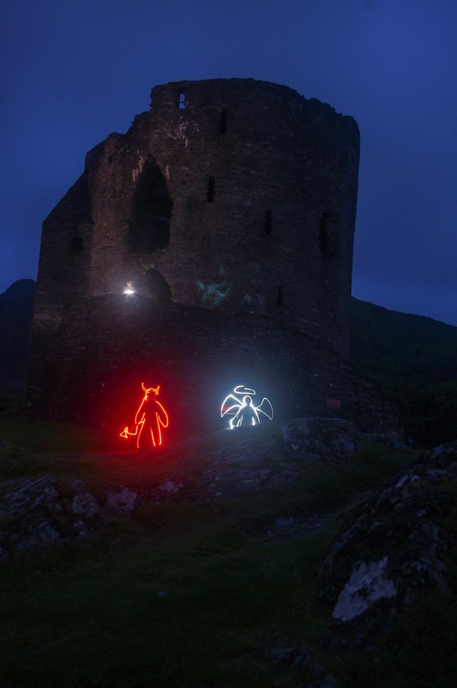 Lightpainting at Dolbadarn Castle Lightpainting at Dolbadarn Castle